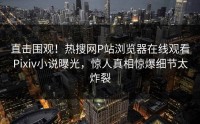 直击围观！热搜网P站浏览器在线观看Pixiv小说曝光，惊人真相惊爆细节太炸裂