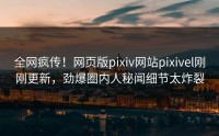 全网疯传！网页版pixiv网站pixivel刚刚更新，劲爆圈内人秘闻细节太炸裂