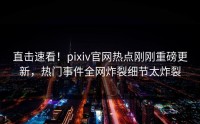 直击速看！pixiv官网热点刚刚重磅更新，热门事件全网炸裂细节太炸裂