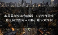 本周震撼pixiv加速器！P站网红独家曝光热议圈内人内幕，细节太炸裂