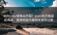 刚刚pixiv镜像站炸裂！pixiv网页版探秘揭秘，震撼明星内幕网友直呼过瘾