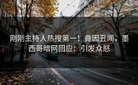 刚刚主持人热搜第一！竟因丑闻，墨西哥暗网回应：引发众怒
