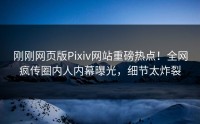 刚刚网页版Pixiv网站重磅热点！全网疯传圈内人内幕曝光，细节太炸裂