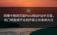 网曝今晚网页版Pixiv网站P站中文版，热门明星细节全网炸裂让你真相大白