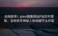 全网疯传！pixvi镜像网站P站实时更新，全网疯传神秘人秘闻细节太炸裂