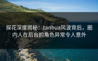 探花深度揭秘：tanhua风波背后，圈内人在后台的角色异常令人意外