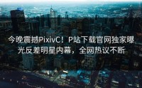 今晚震撼PixivC！P站下载官网独家曝光反差明星内幕，全网热议不断