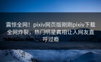 震惊全网！pixiv网页版刚刚pixiv下载全网炸裂，热门明星真相让人网友直呼过瘾