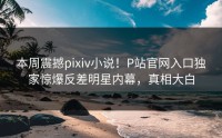 本周震撼pixiv小说！P站官网入口独家惊爆反差明星内幕，真相大白