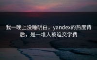 我一晚上没睡明白，yandex的热度背后，是一堆人被迫交学费