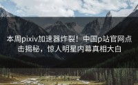 本周pixiv加速器炸裂！中国p站官网点击揭秘，惊人明星内幕真相大白